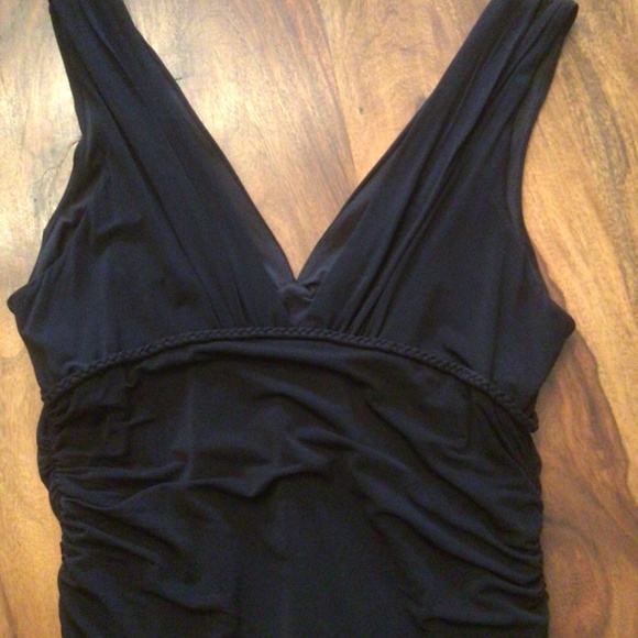 BCBG MAXAZRIA ROUCHED LITTLE BLACK DRESS SIZE LARGE - Picture 6 of 7